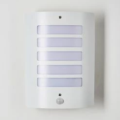 Hofstein Alslev Au&szlig;enwandleuchte Wei&szlig;, 1-flammig, Bewegungsmelder -Außenleuchten Verkäufe alslev aussenwandleuchte h3293034 do1 8