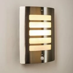 Hofstein Alslev Außenwandleuchte Edelstahl, 1-flammig, Bewegungsmelder -Außenleuchten Verkäufe alslev aussenwandleuchte h3293072 do1 6