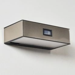 Hofstein Attu Solar-Außenwandleuchte LED Nickel-Matt, 1-flammig, Bewegungsmelder -Außenleuchten Verkäufe attu solar aussenwandleuchte h3303870 do1 4