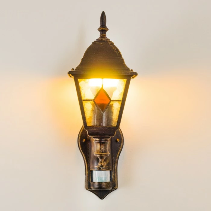 Hofstein Außenwandleuchte Antibes Braun, Gold, 1-flammig, Bewegungsmelder 4 Hofstein Außenwandleuchte Antibes Braun, Gold, 1-flammig, Bewegungsmelder – Bild 4