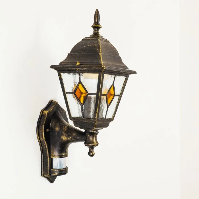 Hofstein Außenwandleuchte Antibes Braun, Gold, 1-flammig, Bewegungsmelder 7 Hofstein Außenwandleuchte Antibes Braun, Gold, 1-flammig, Bewegungsmelder – Bild 7