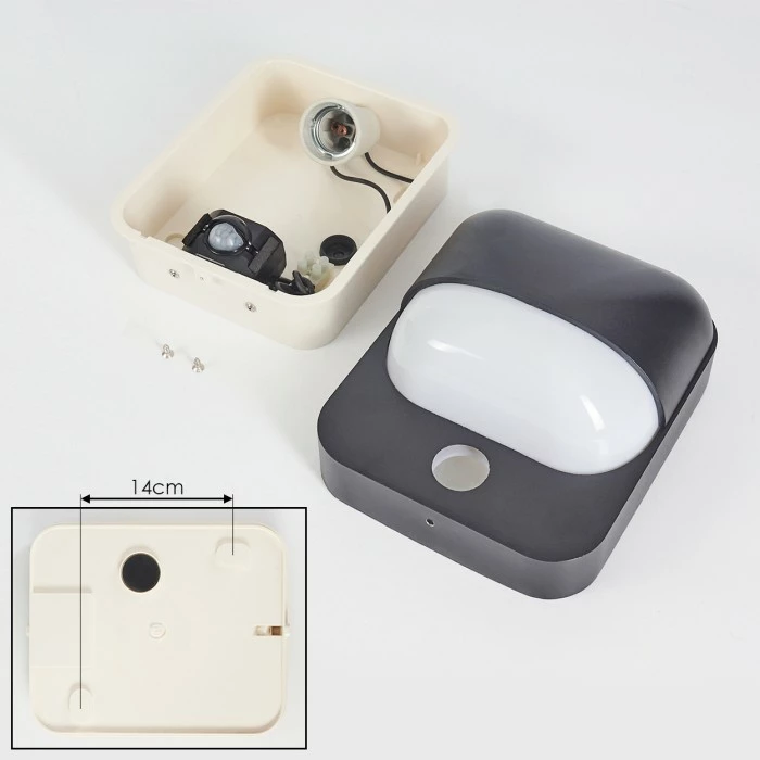 Hofstein Außenwandleuchte Caldes Schwarz, 1-flammig, Bewegungsmelder 5 Hofstein Außenwandleuchte Caldes Schwarz, 1-flammig, Bewegungsmelder – Bild 5