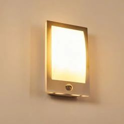 Hofstein Au&szlig;enwandleuchte Cantone Nickel-Matt, 1-flammig, Bewegungsmelder -Außenleuchten Verkäufe aussenwandleuchte cantone h3399903 11