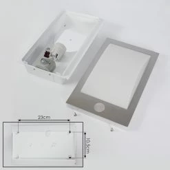 Hofstein Au&szlig;enwandleuchte Cantone Nickel-Matt, 1-flammig, Bewegungsmelder -Außenleuchten Verkäufe aussenwandleuchte cantone h3399903 4