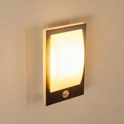 Hofstein Au&szlig;enwandleuchte Cantone Nickel-Matt, 1-flammig, Bewegungsmelder -Außenleuchten Verkäufe aussenwandleuchte cantone h3399903 6