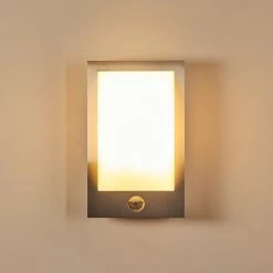 Hofstein Au&szlig;enwandleuchte Cantone Nickel-Matt, 1-flammig, Bewegungsmelder -Außenleuchten Verkäufe aussenwandleuchte cantone h3399903 8