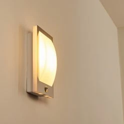 Hofstein Au&szlig;enwandleuchte Cantone Nickel-Matt, 1-flammig, Bewegungsmelder -Außenleuchten Verkäufe aussenwandleuchte cantone h3399903 9