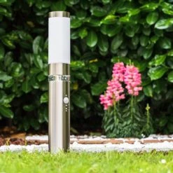 Hofstein Avize Au&szlig;ensockelleuchte Edelstahl, 1-flammig, Bewegungsmelder -Außenleuchten Verkäufe avize aussensockelleuchte h140 13