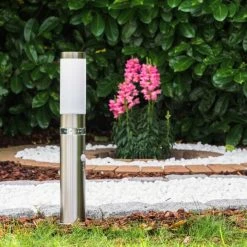 Hofstein Avize Au&szlig;ensockelleuchte Edelstahl, 1-flammig, Bewegungsmelder -Außenleuchten Verkäufe avize aussensockelleuchte h140 4