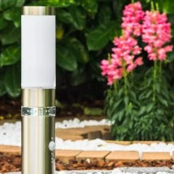 Hofstein Avize Au&szlig;ensockelleuchte Edelstahl, 1-flammig, Bewegungsmelder -Außenleuchten Verkäufe avize aussensockelleuchte h140 7