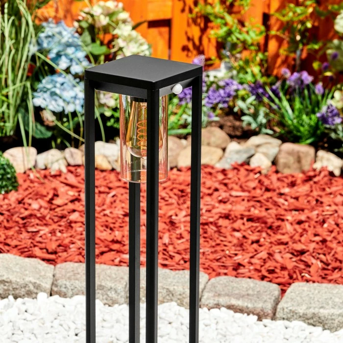 Hofstein Baoshan Wegeleuchte Schwarz, 1-flammig, Bewegungsmelder 2 Hofstein Baoshan Wegeleuchte Schwarz, 1-flammig, Bewegungsmelder – Bild 2