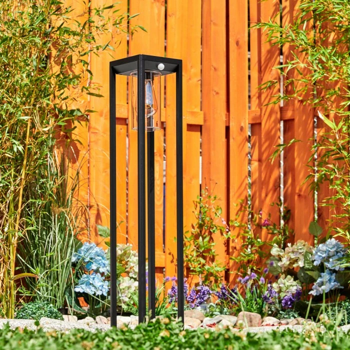 Hofstein Baoshan Wegeleuchte Schwarz, 1-flammig, Bewegungsmelder 7 Hofstein Baoshan Wegeleuchte Schwarz, 1-flammig, Bewegungsmelder – Bild 7