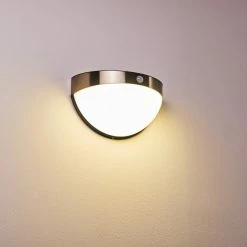 Hofstein Basra Solarleuchte LED Chrom, 1-flammig, Bewegungsmelder -Außenleuchten Verkäufe basra solarleuchte h3304921 do1 14