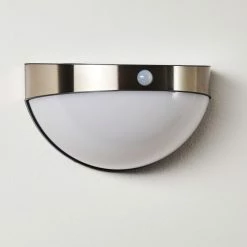 Hofstein Basra Solarleuchte LED Chrom, 1-flammig, Bewegungsmelder -Außenleuchten Verkäufe basra solarleuchte h3304921 do1 15