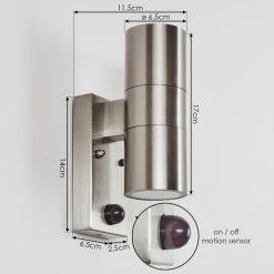Hofstein Bessiebelle Außenwandleuchte Edelstahl, 2-flammig, Bewegungsmelder -Außenleuchten Verkäufe bessiebelle aussenwandleuchte h3605141 3