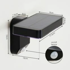 Hofstein Bondarp Solar-Außenwandleuchte LED Schwarz, 1-flammig, Bewegungsmelder -Außenleuchten Verkäufe bondarp solar aussenwandleuchte h3426326 3