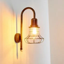 Hofstein Borkan Aussenwandleuchte Braun, Gold, 1-flammig, Bewegungsmelder -Außenleuchten Verkäufe borkan aussenwandleuchte h3023082 15