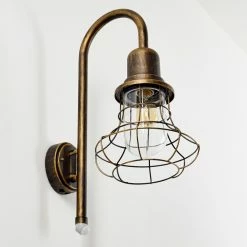 Hofstein Borkan Aussenwandleuchte Braun, Gold, 1-flammig, Bewegungsmelder -Außenleuchten Verkäufe borkan aussenwandleuchte h3023082 3