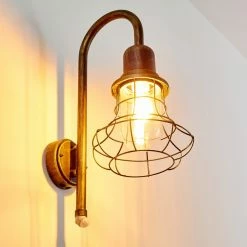 Hofstein Borkan Aussenwandleuchte Braun, Gold, 1-flammig, Bewegungsmelder -Außenleuchten Verkäufe borkan aussenwandleuchte h3023082 4