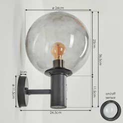 Hofstein Bostarenga Außenwandleuchte Anthrazit, 1-flammig, Bewegungsmelder -Außenleuchten Verkäufe bostarenga aussenwandleuchte h3599587 3