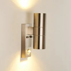 Hofstein Brachy Außenwandleuchte Edelstahl, 2-flammig, Bewegungsmelder -Außenleuchten Verkäufe brachy aussenwandleuchte h3267332 do1 14