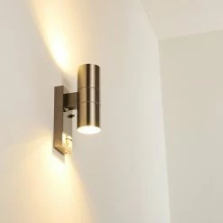 Hofstein Brachy Außenwandleuchte Edelstahl, 2-flammig, Bewegungsmelder -Außenleuchten Verkäufe brachy aussenwandleuchte h3267332 do1 2