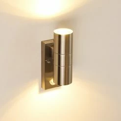 Hofstein Brachy Außenwandleuchte Edelstahl, 2-flammig, Bewegungsmelder -Außenleuchten Verkäufe brachy aussenwandleuchte h3267332 do1 6