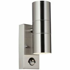 Brilliant Leuchten Brilliant Hanni Außenwandleuchte Silber, 2-flammig, Bewegungsmelder