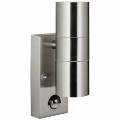 Brilliant Leuchten Brilliant Hanni Außenwandleuchte Silber, 2-flammig, Bewegungsmelder -Außenleuchten Verkäufe brilliant hanni aussenwandleuchte 96418 82 2