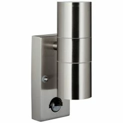 Brilliant Leuchten Brilliant Hanni Außenwandleuchte Silber, 2-flammig, Bewegungsmelder -Außenleuchten Verkäufe brilliant hanni aussenwandleuchte 96418 82 5