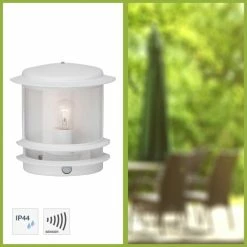 Brilliant Leuchten Brilliant Hollywood Wandleuchte Weiß, 1-flammig, Bewegungsmelder