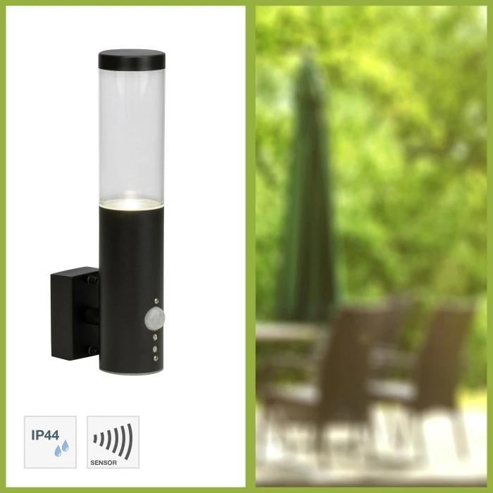 Brilliant Leuchten Bergen Außenwandleuchte LED Anthrazit, 1-flammig, Bewegungsmelder 2 Brilliant Leuchten Bergen Außenwandleuchte LED Anthrazit, 1-flammig, Bewegungsmelder – Bild 2