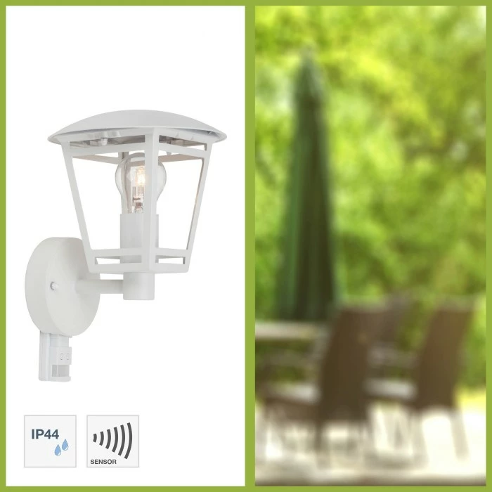 Brilliant Leuchten Brilliant Riley Außenwandleuchte Weiß, 1-flammig, Bewegungsmelder 1 Brilliant Leuchten Brilliant Riley Außenwandleuchte Weiß, 1-flammig, Bewegungsmelder