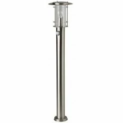 Brilliant Leuchten Brilliant York Außenstandleuchte Edelstahl, 1-flammig, Bewegungsmelder