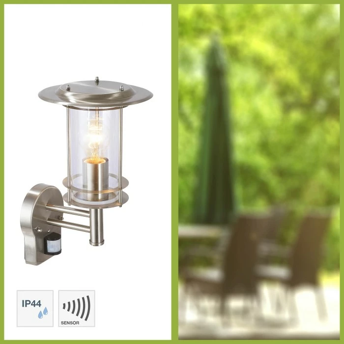 Brilliant Leuchten Brilliant York Außenwandleuchte Edelstahl, 1-flammig, Bewegungsmelder 2 Brilliant Leuchten Brilliant York Außenwandleuchte Edelstahl, 1-flammig, Bewegungsmelder – Bild 2