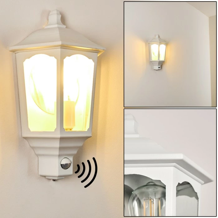 Hofstein Brissago Außenwandleuchte Weiß, 1-flammig, Bewegungsmelder 1 Hofstein Brissago Außenwandleuchte Weiß, 1-flammig, Bewegungsmelder