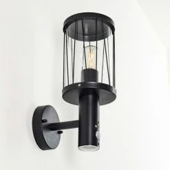 Hofstein Broacker Au&szlig;enwandleuchte Schwarz, 1-flammig, Bewegungsmelder -Außenleuchten Verkäufe broacker aussenwandleuchte h3290408 do1 13