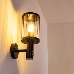 Hofstein Broacker Au&szlig;enwandleuchte Schwarz, 1-flammig, Bewegungsmelder -Außenleuchten Verkäufe broacker aussenwandleuchte h3290408 do1 2