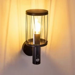 Hofstein Broacker Au&szlig;enwandleuchte Schwarz, 1-flammig, Bewegungsmelder -Außenleuchten Verkäufe broacker aussenwandleuchte h3290408 do1 3