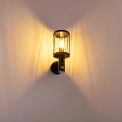 Hofstein Broacker Au&szlig;enwandleuchte Schwarz, 1-flammig, Bewegungsmelder -Außenleuchten Verkäufe broacker aussenwandleuchte h3290408 do1 6