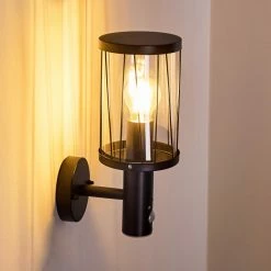 Hofstein Broacker Au&szlig;enwandleuchte Schwarz, 1-flammig, Bewegungsmelder -Außenleuchten Verkäufe broacker aussenwandleuchte h3290408 do1 7