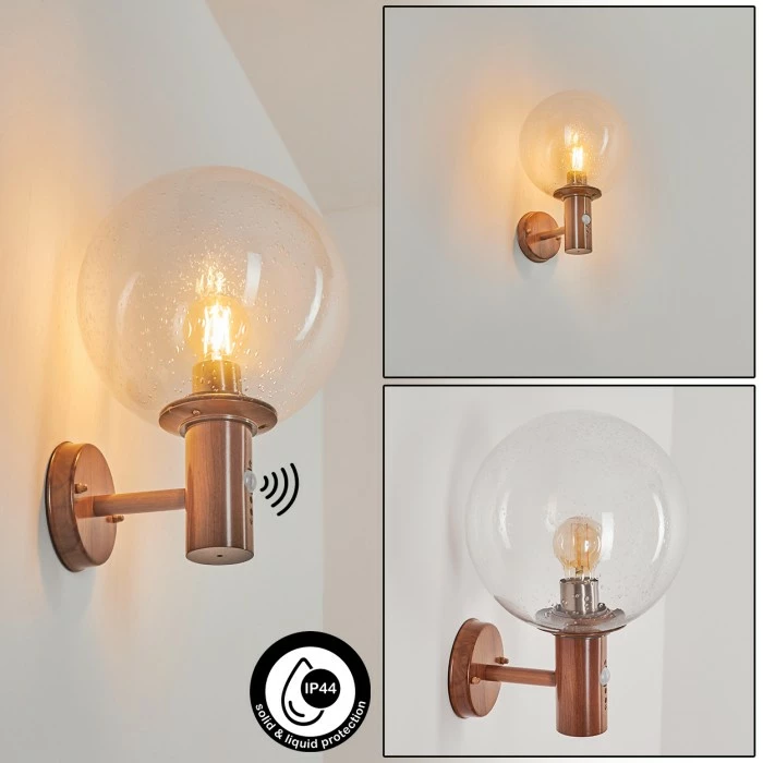 Hofstein Bubodefo Außenwandleuchte Braun, Holzoptik, 1-flammig, Bewegungsmelder 1 Hofstein Bubodefo Außenwandleuchte Braun, Holzoptik, 1-flammig, Bewegungsmelder