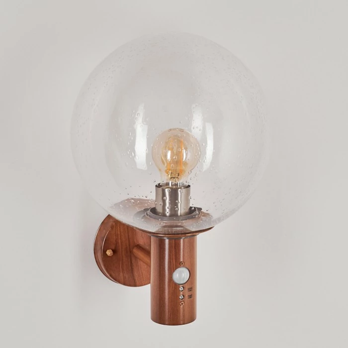 Hofstein Bubodefo Außenwandleuchte Braun, Holzoptik, 1-flammig, Bewegungsmelder 2 Hofstein Bubodefo Außenwandleuchte Braun, Holzoptik, 1-flammig, Bewegungsmelder – Bild 2