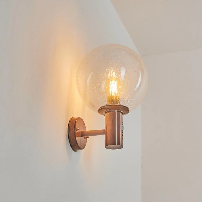 Hofstein Bubodefo Außenwandleuchte Braun, Holzoptik, 1-flammig, Bewegungsmelder 7 Hofstein Bubodefo Außenwandleuchte Braun, Holzoptik, 1-flammig, Bewegungsmelder – Bild 7