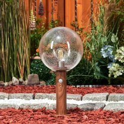 Hofstein Bubodefo Sockelleuchte Braun, Holzoptik, 1-flammig, Bewegungsmelder -Außenleuchten Verkäufe bubodefo sockelleuchte h3600818 9