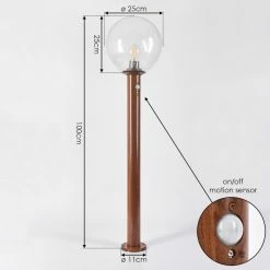 Hofstein Bubodefo Wegeleuchte Braun, Holzoptik, 1-flammig, Bewegungsmelder -Außenleuchten Verkäufe bubodefo wegeleuchte h3600863 3