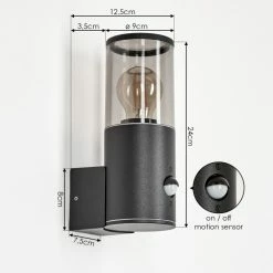 Hofstein Caragua Außenwandleuchte Anthrazit, 1-flammig, Bewegungsmelder -Außenleuchten Verkäufe caragua aussenwandleuchte h3612613 3