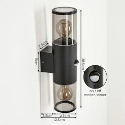 Hofstein Caragua Au&szlig;enwandleuchte Anthrazit, 2-flammig, Bewegungsmelder -Außenleuchten Verkäufe caragua aussenwandleuchte h3612651 3