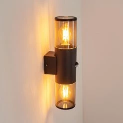 Hofstein Caragua Au&szlig;enwandleuchte Anthrazit, 2-flammig, Bewegungsmelder -Außenleuchten Verkäufe caragua aussenwandleuchte h3612651 8