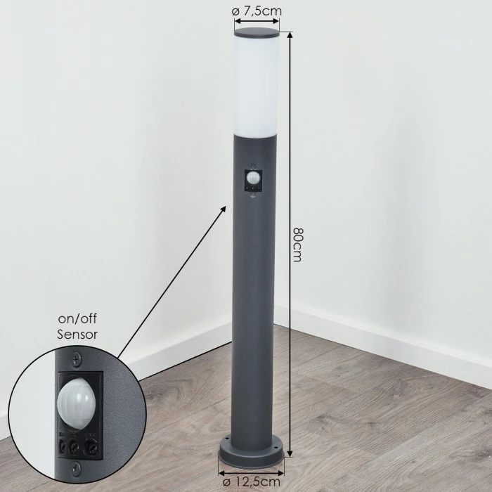 Hofstein Caserta Wegeleuchte Anthrazit, 1-flammig, Bewegungsmelder 4 Hofstein Caserta Wegeleuchte Anthrazit, 1-flammig, Bewegungsmelder – Bild 4